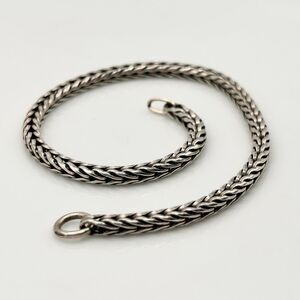 Vintage TROLLBEADS Silver Foxtail Bracelet 7.5” Authentic, Unstamped